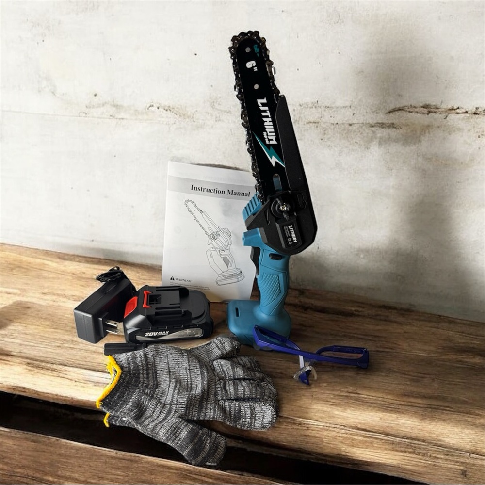 Mini Chainsaw Kit with Battery and Gloves -NWT